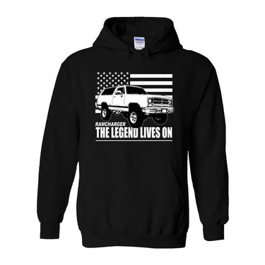 Ramcharger Hoodie Sweatshirt Based on 80s and 90's SUV-In-Black-From Aggressive Thread